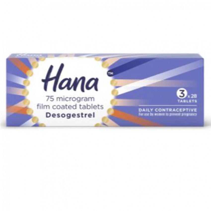 Hana 75microgram Desogestrel Film-coated Tablets 84