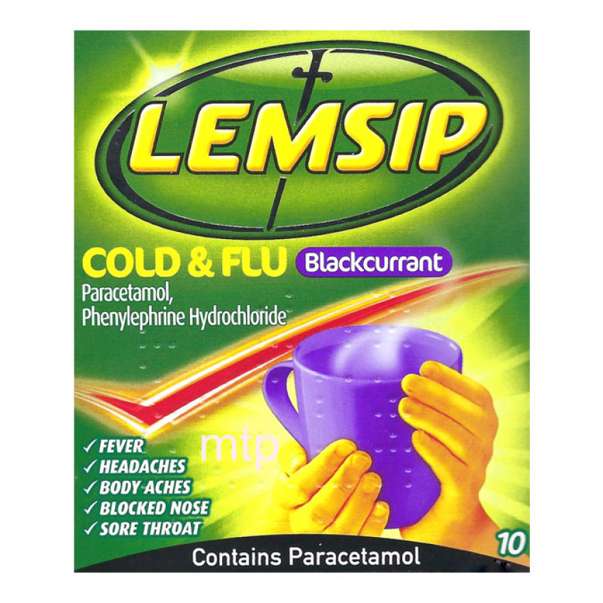 Lemsip Cold and Flu Blackcurrant Sachets 10
