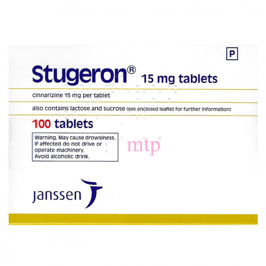 Stugeron (Cinnarizine) 15mg Tablets 100