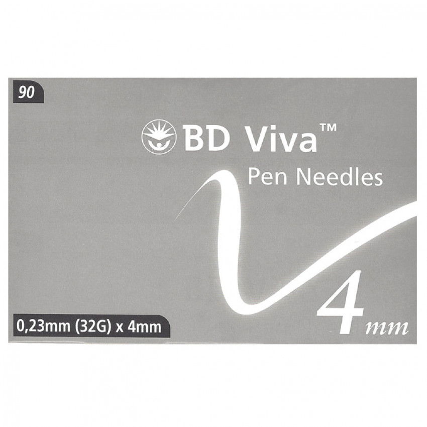 BD Viva Pen Needles 4mm 32G 0.23mm 90