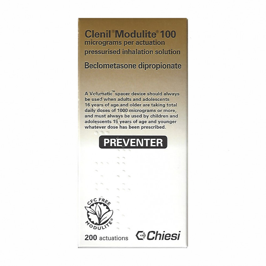 Clenil (Beclometasone) Modulite Inhaler 100mcg 200 dose UK
