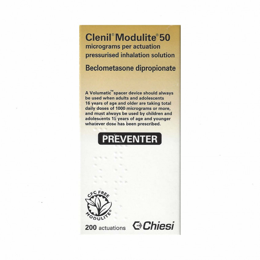 Clenil (Beclometasone) Modulite Inhaler 50mcg 200 dose UK